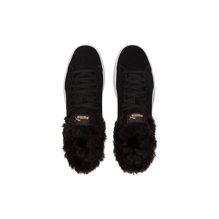 Puma Smash V2 Plus Fleece Mid Top Sneakers Black Women's 385005-01