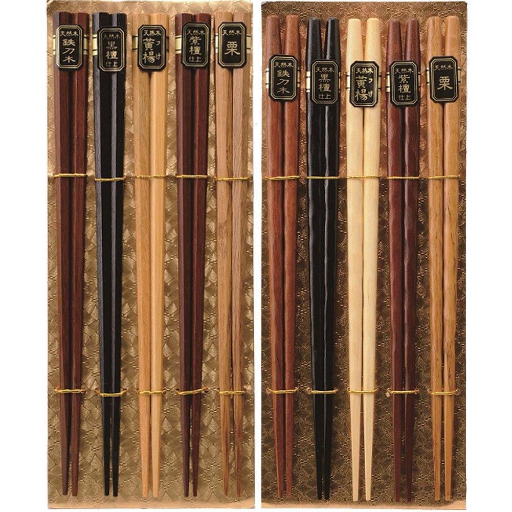 

Nagao Natural Wood Hexagonal Twist Set of 10 & Chopsticks, 22.5cm,