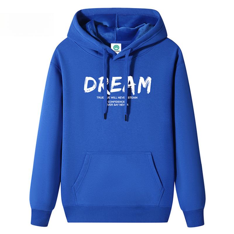 QICED Autumn and Winter Hooded Sweatshirt Men's Hooded Warm Padded Thickened Pullover Loose Large Size Trendy Hoodie