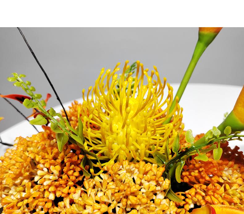 Chinese Style Floral Coffee Table Arrangement for Living Room or Hotel Decor