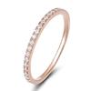 Trumium 2mm 925 Silver Rings For Women Zircon Inlaid Half Eternity Stacktable Ring Fine Jewelry for Wedding Anniversary