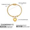 Niche Heart-Shaped Zircon Flower Stainless Steel Bracelet - European & American Style for Women