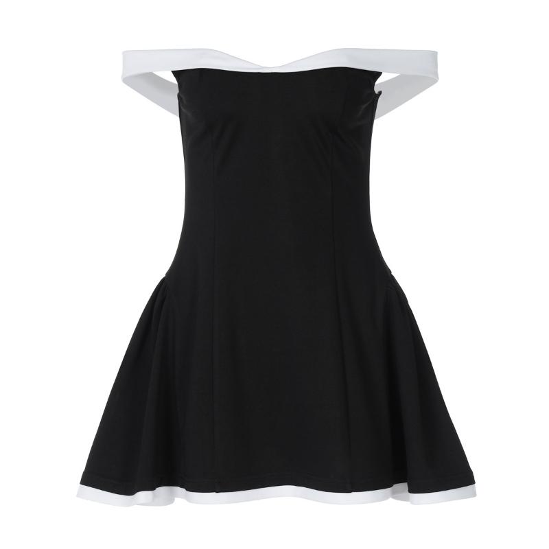 European and American Women's Autumn and Winter Fashion Sexy Strapless Niche Slim Fit Hip Dress