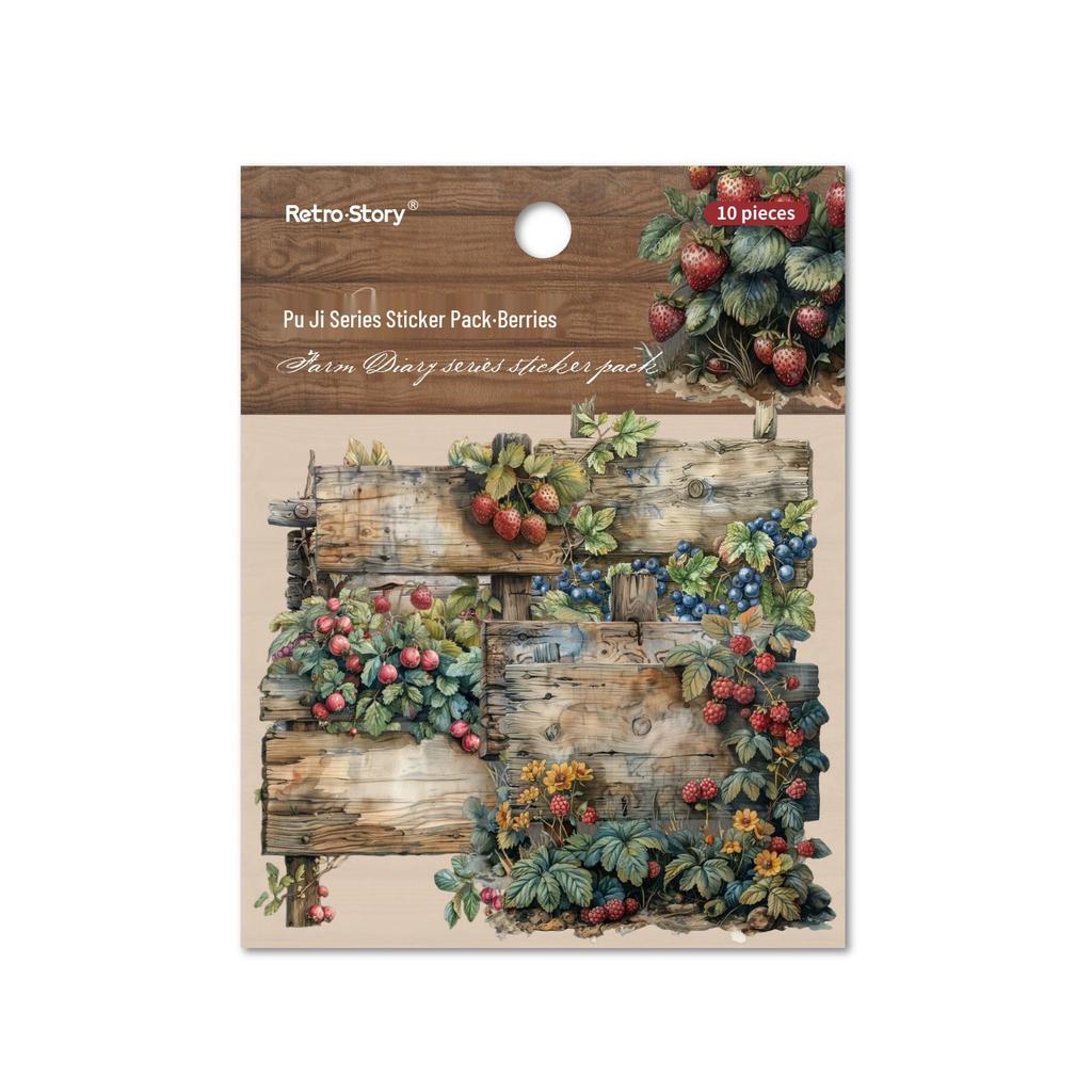 RetroStory Laser Engraved Sticker Pack: Hard Cardboard Journal & DIY Ins Style Stickers