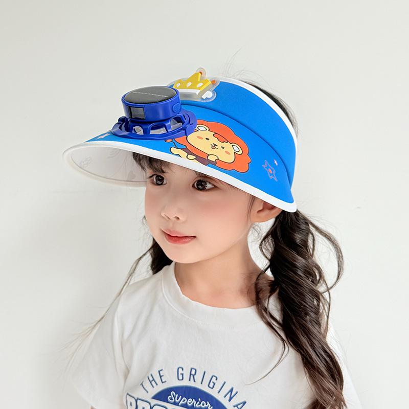 Sonnenhut mit Ventilator Kinder Sonnenschutzhut Jungen und Mädchen Sommer UV Zylinder Baby Sonnenhut