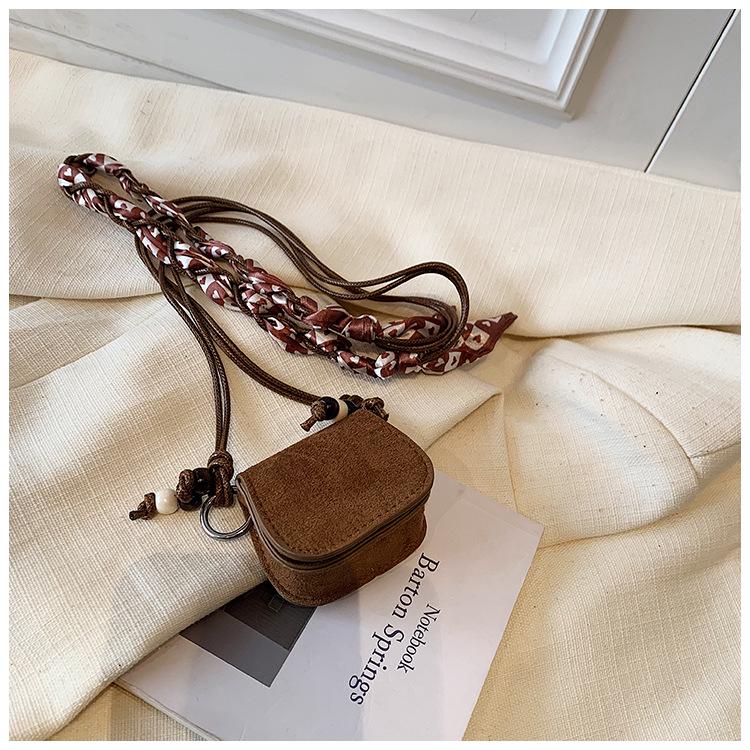 Herbst/Winter Retro Wildleder Mini Münzbörse: Exquisite Damen Umhänge- & Schultertasche.