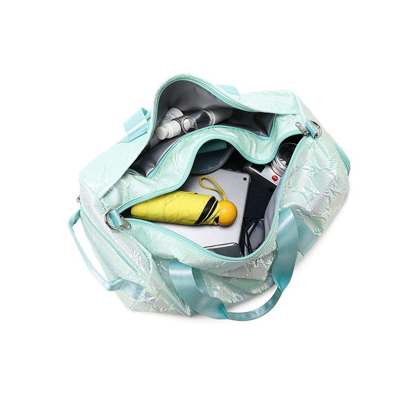 Mint Green Aurora Travel Bag Large Capacity Leisure Travel One Shoulder Crossbody Bag Sports Fitness Luggage Bag