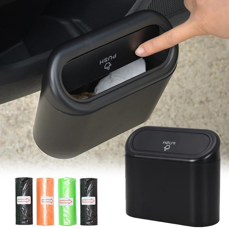 

Автомобильный мусорный бак Подвесной автомобиль Мусор Пылесборник Ящик для хранения Черный ABS Квадратный прессующий тип Мусорное ведро Автосалон