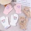 Sweet Winter Cartoon Thicken Girls Plush Gloves Full Finger Warm Mittens Bear Gloves