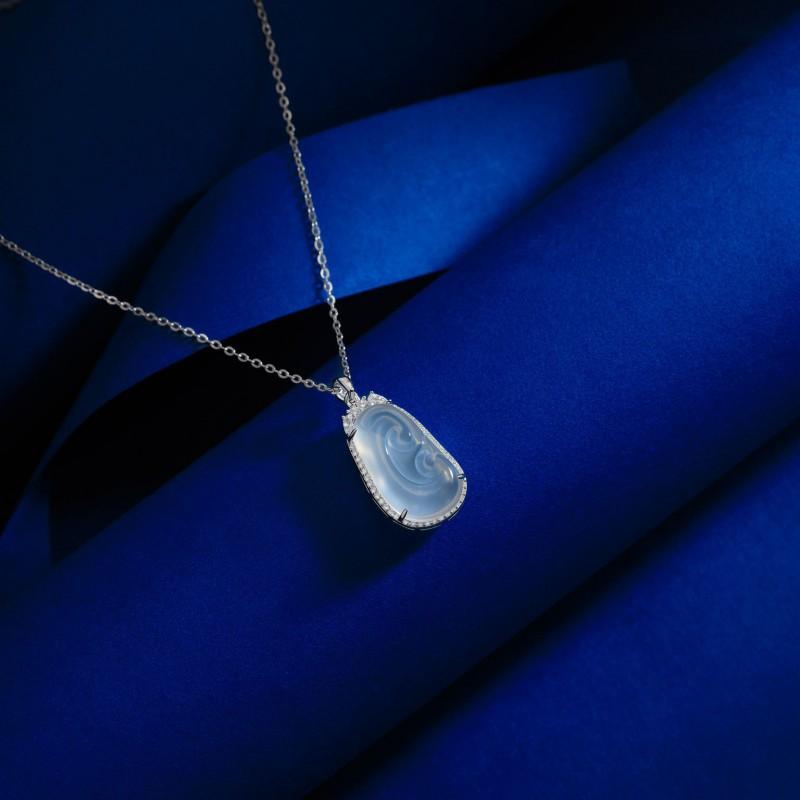 Chalcedony Pendant Necklace New Chinese Style Versatile Daily Wear Womens Fashion