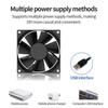 5V USB PC Case Exhaust Fan 8/12/14cm Hydraulic Bearing With Protective Net & Screws For Router TV Set‑top Box Cabinet Cooling