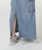 Musinsa Standard Woman Women'S Denim Cargo Elastic Waist Maxi Skirt [Light Indigo]