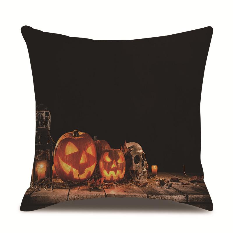 Halloween Linen Pillow Cover Printed Pillow Cover