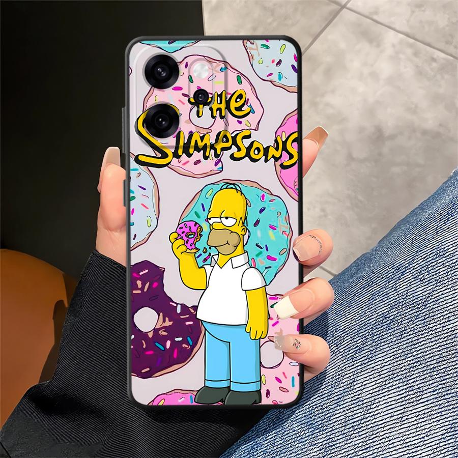 Phone Cover Case for Oppo A76 F9 F11 F29 A93 A98 A96 A74 A84 A78 Reno 4F 5 6 7 8 10 11 14 A83 S-simpsons Donut