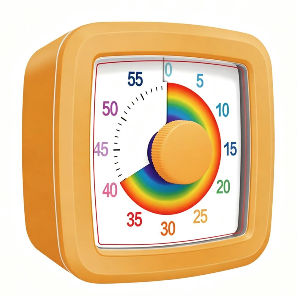 Rainbow Visual Timer for Kids 60-Minute Silent Countdown Visual Time Management Clock for Homework Reading Classroom Kitchen3