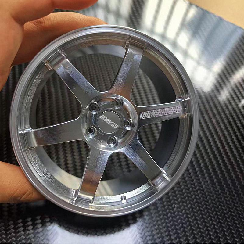 Metal Mini Road Wheel Rim, RAYs Aluminum Alloy Forged Refitting Wheel Model Modified Ornaments Desktop Display