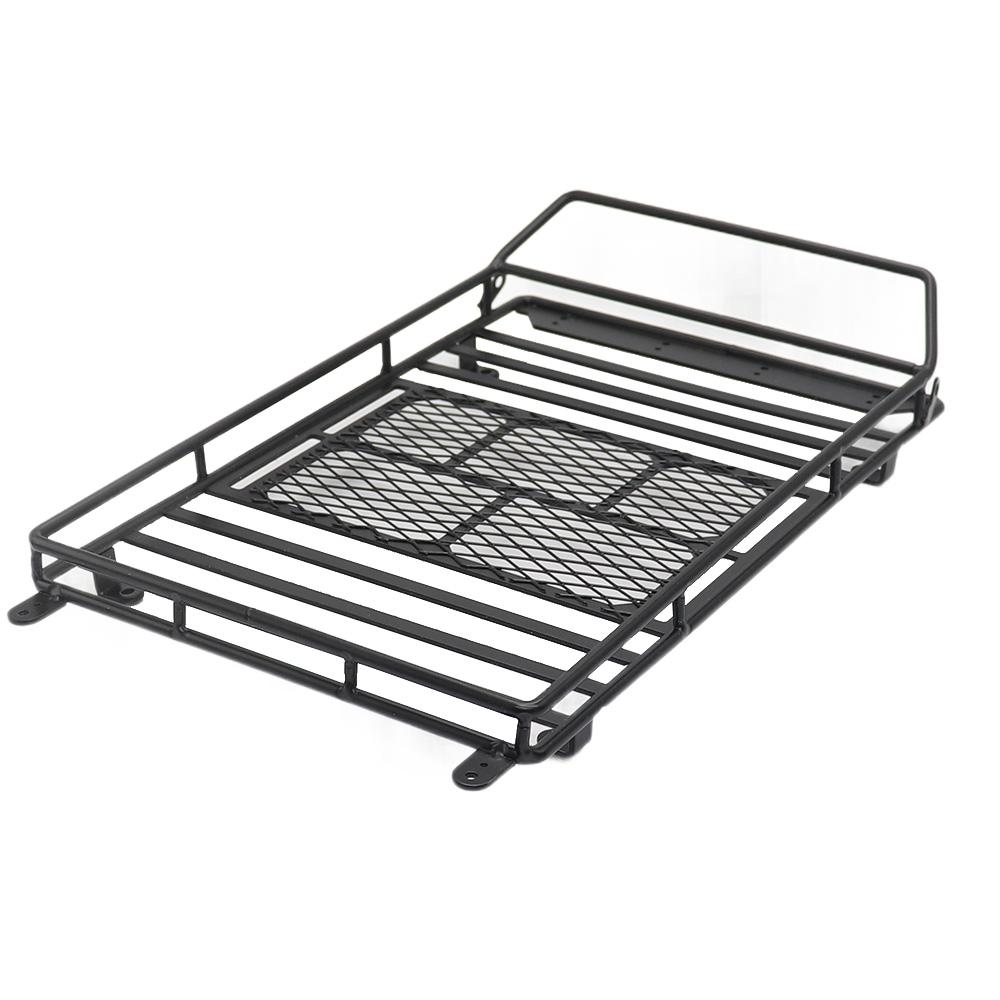 Metal Roof Rack with 4 LED Lights for 1:10 RC Rock Crawler SCX10II 90046 90047 SCX10 D90 Wrangler Trx4 Luggage Rack