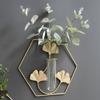 Test Tube Iron Ginkgo Wall Hanging Vase Flower Storage Rack Hanging Planter  Home/Office Decor