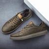 Men's Genuine Leather Casual Shoes White Lace Up Flats Shoes for Men Black Luxury Designer Sneakers Large Size: 36-47 Mo-43221