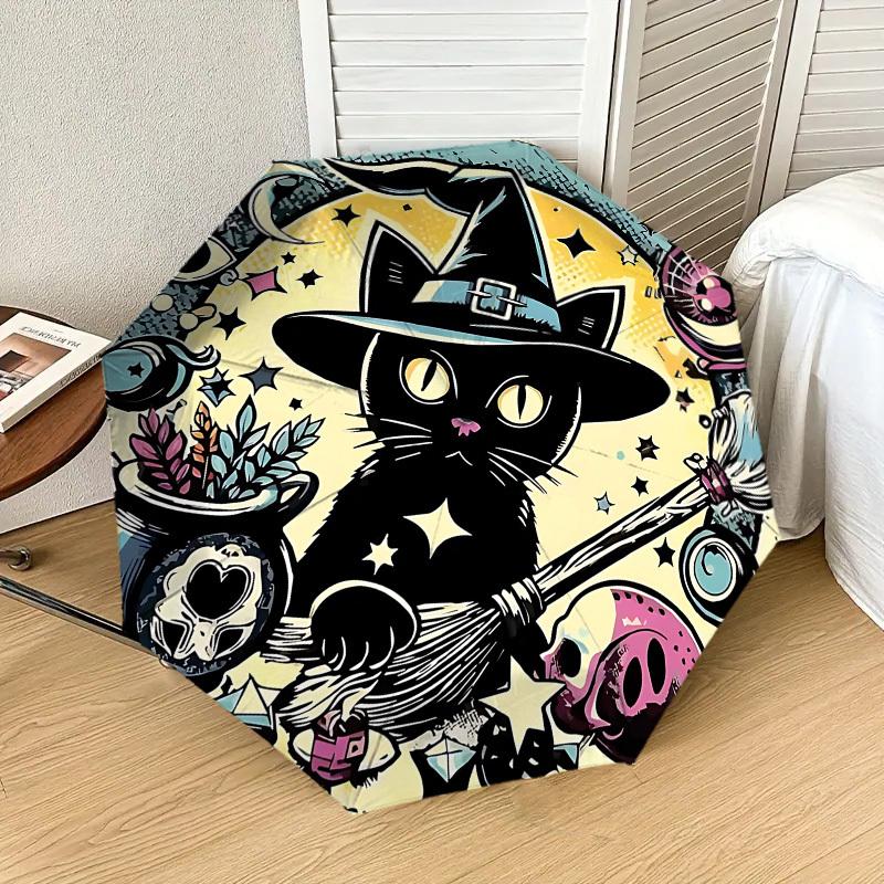 Enchanted Witch Cat Umbrella: A Magical Companion for Outdoor Adventures - Auto-Opening & Closing, Lightweight and Durable
