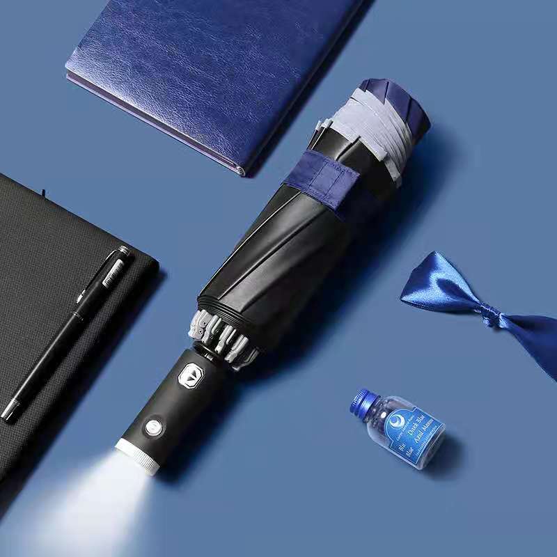 Windproof Reverse Automatic Lighting Umbrella Women Men Car Large Business 3Folding Umbrellas Reflective Stripe Gift Parasol