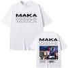 Rapper Maka Double Sided Print T-shirt Aura Tour Men Women Hip Hop Fashion Pop Music T Shirts Male Casual Black Vintage T Shirt