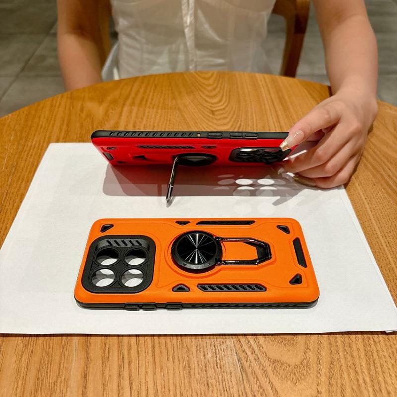 2 In1 360° Rotating Metal Ring Stand Holder Case For Xiaomi Redmi Note 13 14 15 Pro For Redmi 14C 15C 15 Shockproof Armor Cover