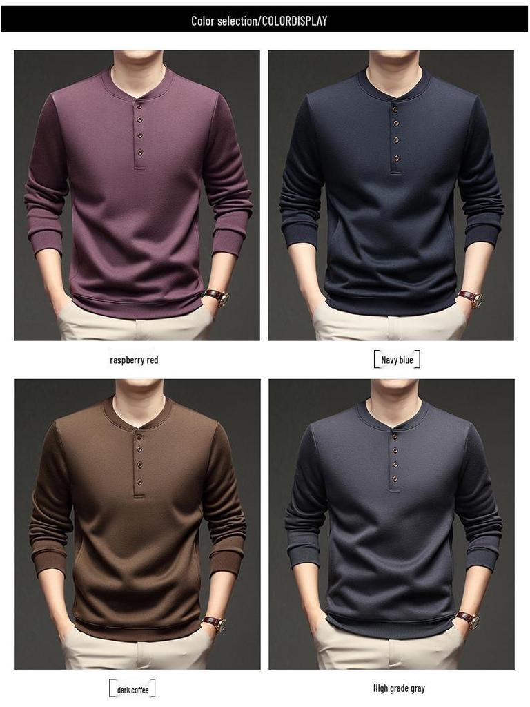 Men's Winter Fleece-Lined Long-Sleeve Casual Sweatshirt
