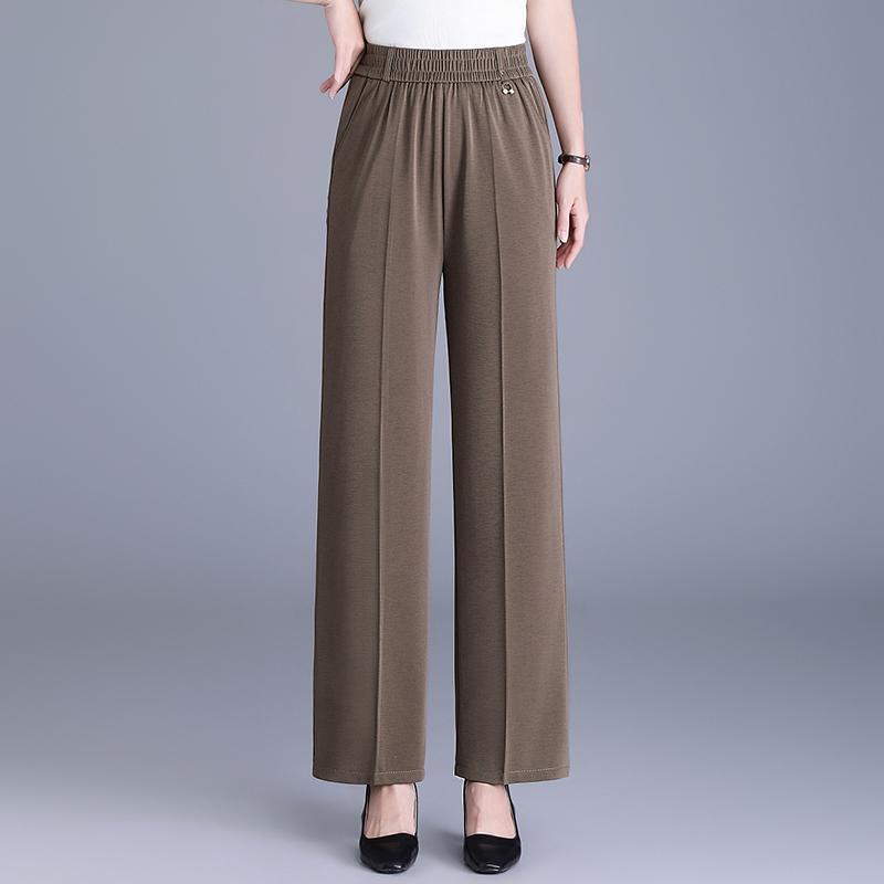 Women's Plus Size High Waist Cropped Wide Leg Pants – Elastic Waist Stretchy Trousers (Sizes XL-6XL) for Summer