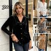 Solid Color Blouses Fall Women Velvet Shirt Button Down Long Sleeves Casual Top Shirt Loose Blouse for Daily Wear Work Soft