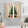 2pcs,2D Plane Printing Curtains&Window Treatment Christmas Tree_ Gift Box_ Snowflake Versatile Fabric (without Rod) Art Deco