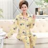 Baumwollimitat Pyjama Damen Frühling und Herbst Langarm Mittel Mutter Dünn Mittelalterliche und ältere Damen Übergröße Loungewear Set