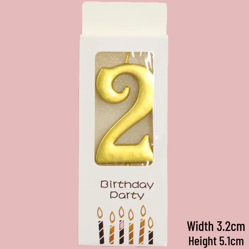 50 Gold Number Candle Cake Toppers, Individually Boxed for Kids' First Birthday