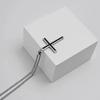Trendy Unisex Sterling Silver Cross Pendant Necklace with Titanium Steel Chain - Personalized Korean-Japanese Fashion, Perfect Gift for Couples