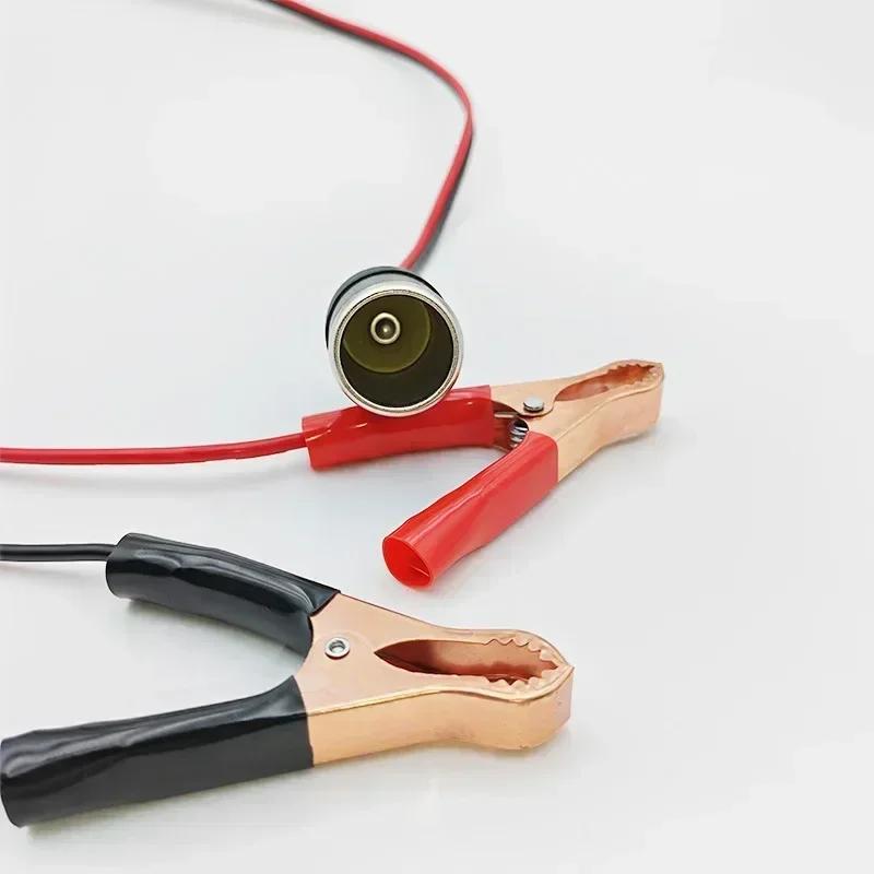 12V Car Battery Terminal Clamp Clip Cigarette Lighter Power Socket Adaptor Camping Battery Pump Power Adapter Splitter Car-styl