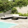 20-piece Black Polyrattan Garden Set 41259