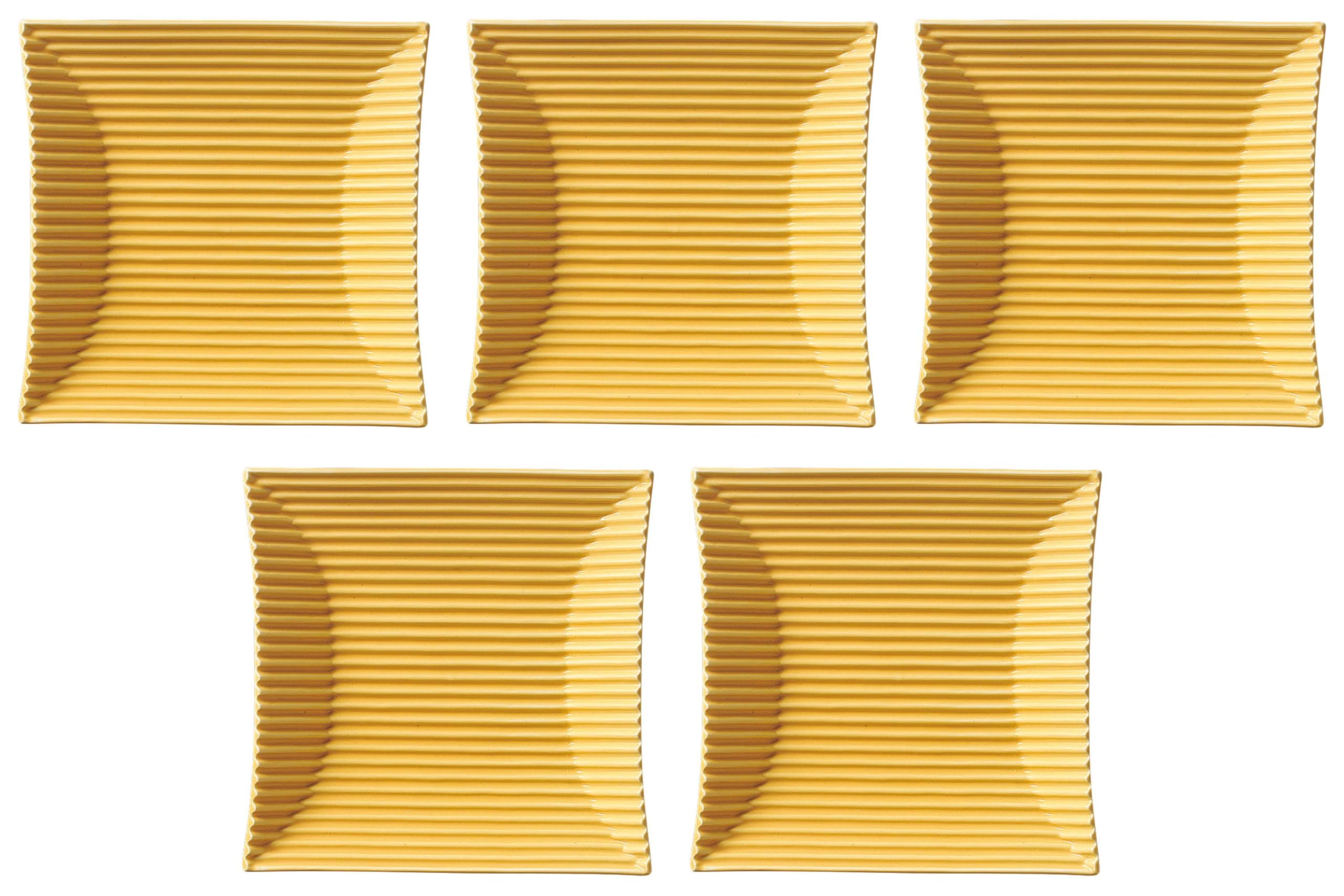 

Set of 5 Moderato Yellow Small Plates x x Medium Plates by Setomonohonpo [15.6 15.4 2.9 cm] Western-style