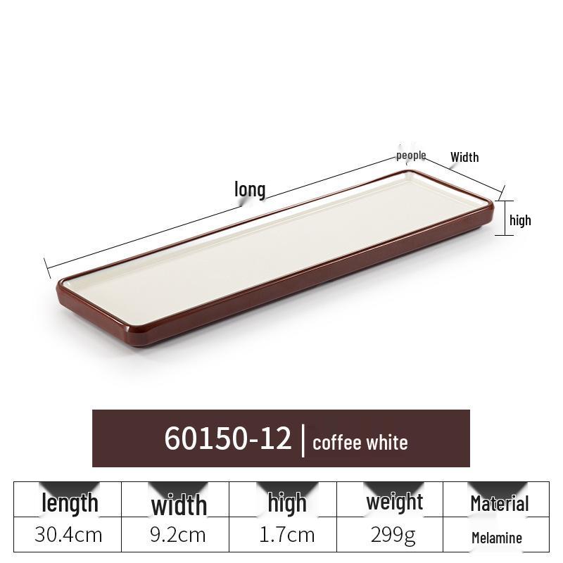 Rectangular Faux Porcelain Melamine Sushi Platter - Artistic Dishware for Hotels and Restaurants