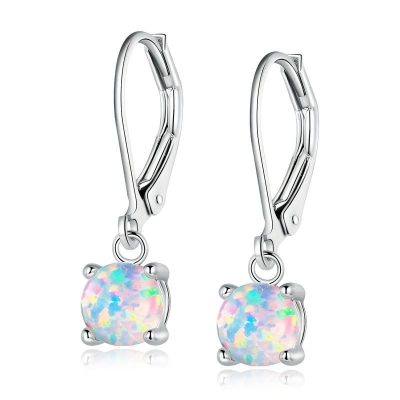 Новые круглые серьги с опалом серьги-гвоздики опал опаловые серьги женские модные украшения высокое качество