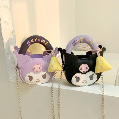 New Cute Girl Mini Shoulder Bag, Sweet Cool Girl Heart Purple Monster Chain Messenger Bag