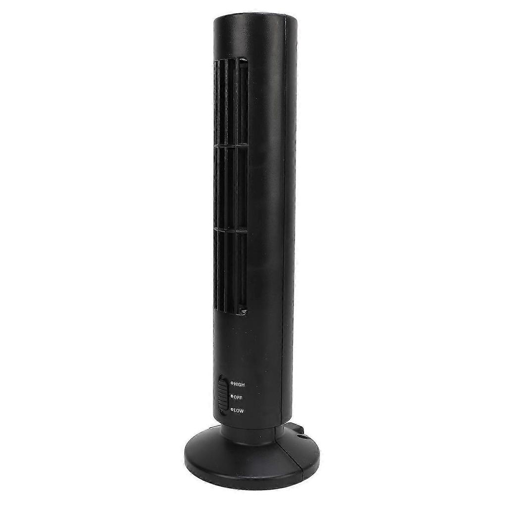 Smart Floor Fan Black Quiet 2 Speeds Powerful Bladeless Tower Fan for Home Bedroom Office Room 25-26