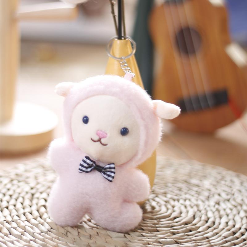 Cute Fluffy Sheep Plush Keychain Soft Pp Cotton Lamb Doll Bag Decoration