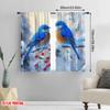 2pcs,2D Plane Printing Curtain Popular Winter Bluebirds Versatile Polyester Fabric (without Rod) Gifts Use for Bedroom Living