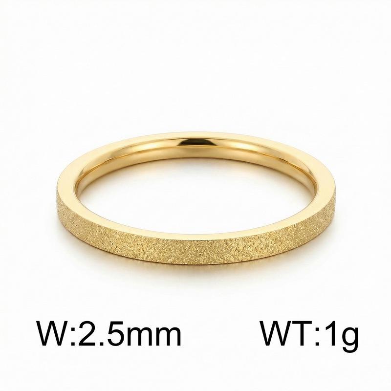 Anello Sottile in Acciaio Inossidabile Oro Opaco Placcato Oro 18K Stile Retro per Donna