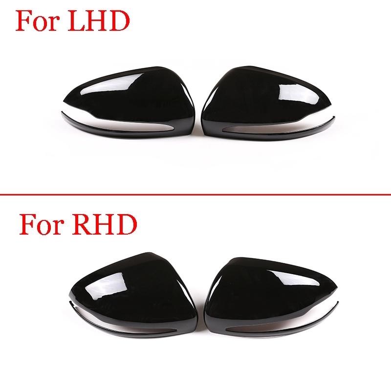 RHD LHD ABS Black For Mercedes Benz C W205 E W213 GLC-Class X253 S Class W222 Car Rearview Mirror Cap Cover Trim Car Accessories