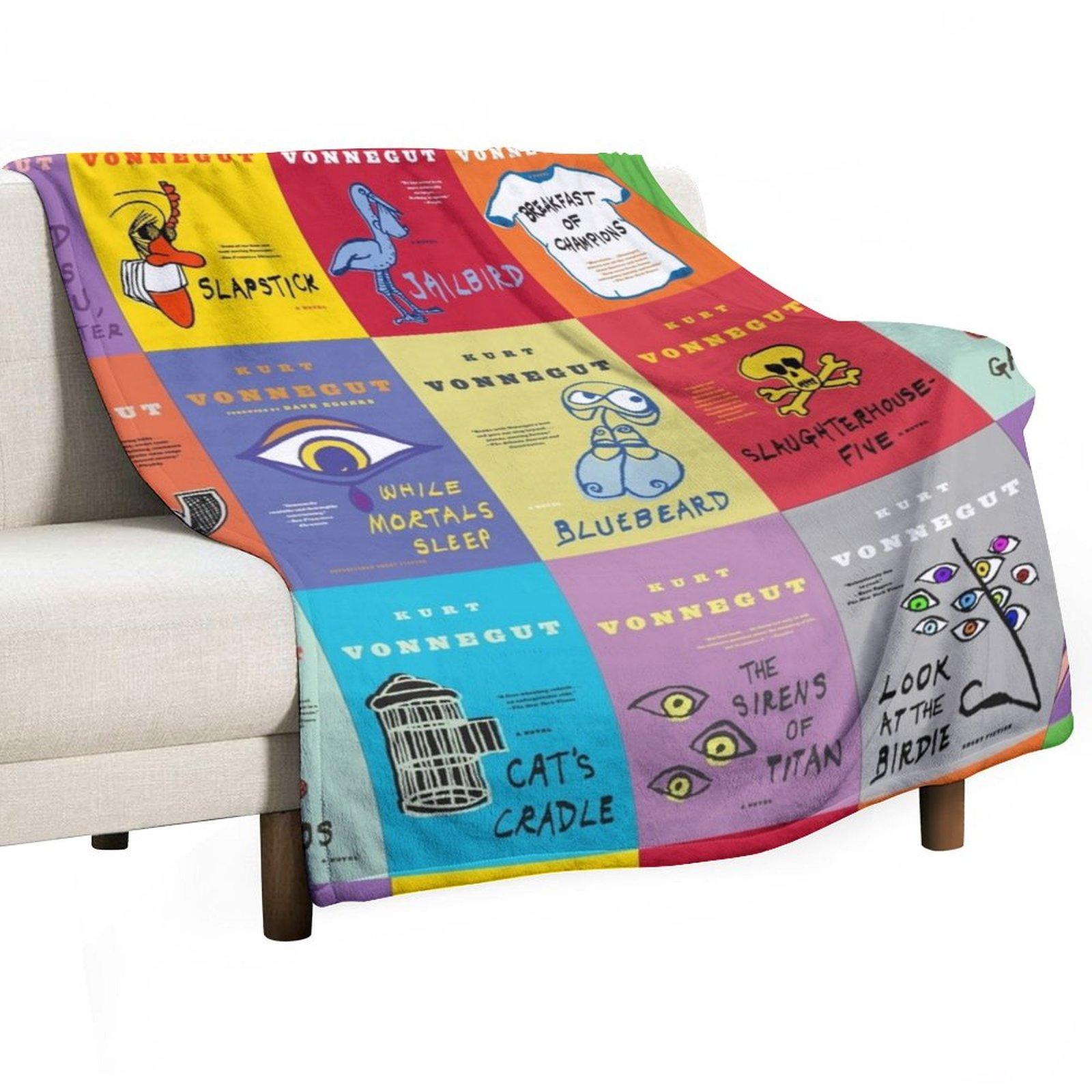 Плед с произведениями Курта Воннегута Милый клетчатый плед для кровати Мягкий плюшевый клетчатый плед для кровати 30x40in