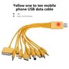 USB Data Cable Featuring 10 Ports with LED Light for Multiple Devices Fast Charging Capability Long Lasts Efficient Use