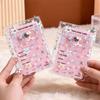 Simple PVC Photocard Holder Clear Glitter Star Print Card Bag with Hanging Chain Coin Purse