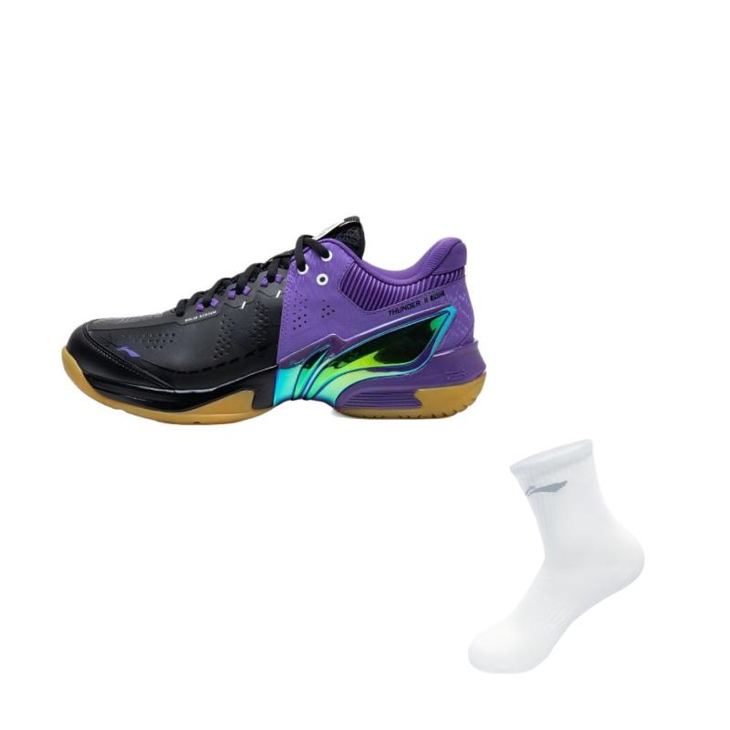 Li Ning Badminton Collection Thunder II PRO Synthetic Leather, Textile Coverage Support Badminton Shoes Unisex AYAW001-2