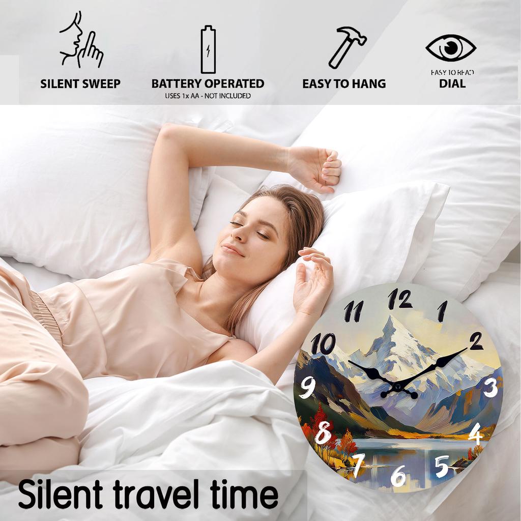 Landscape-Themed High-Standard-Quality Wooden High-Quality Wall High-Quality Clock 10-16Inch High-Quality Silent High-Quality Wall High-Quality